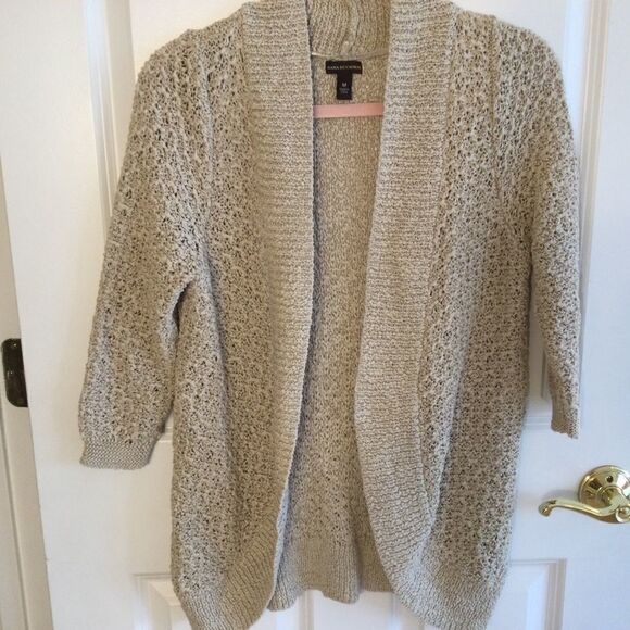 NWOT. Women’s Sz M Ribbon Knit Beige Sweater - Picture 1 of 8